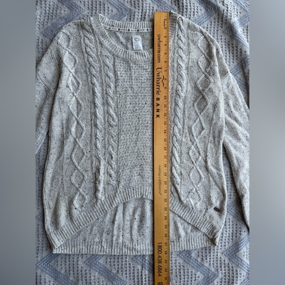 ROXY Cream Cable Knit Crew Neck Sweater Oversized Women’s Size Small - Picture 8 of 8